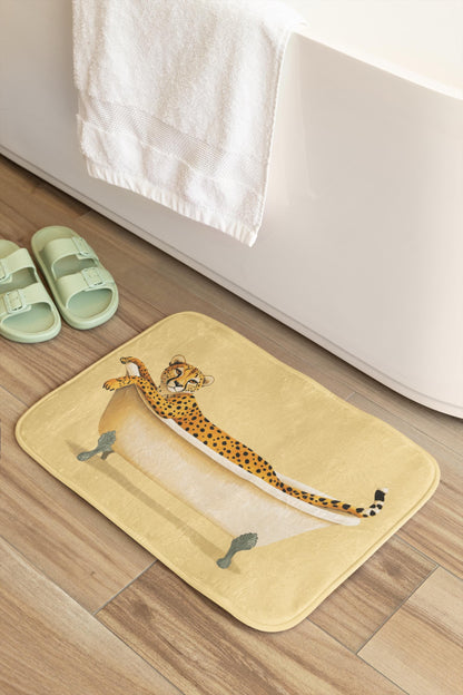 Cheetah Bath Mat – Wild Animal Print Bathroom Rug