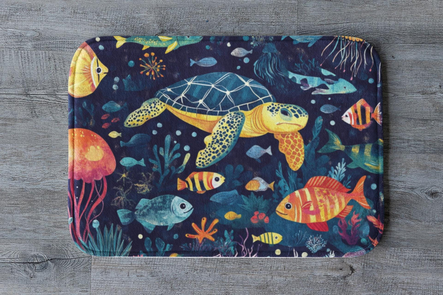 Sea Turtle Bath Mat – Ocean Bathroom Rug