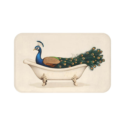 Peacock Bath Mat – Elegant Bird Bathroom Rug