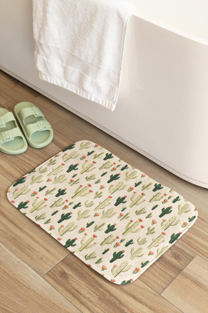 Cactus Bath Mat – Desert Botanical Bathroom Rug