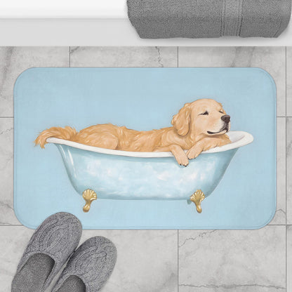 Golden Retriever Bath Mat – Cute Dog Bathroom Rug