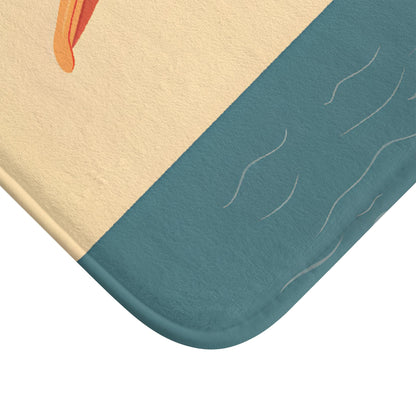 Pelican Bath Mat – Coastal Bird Bathroom Rug with Ocean Theme