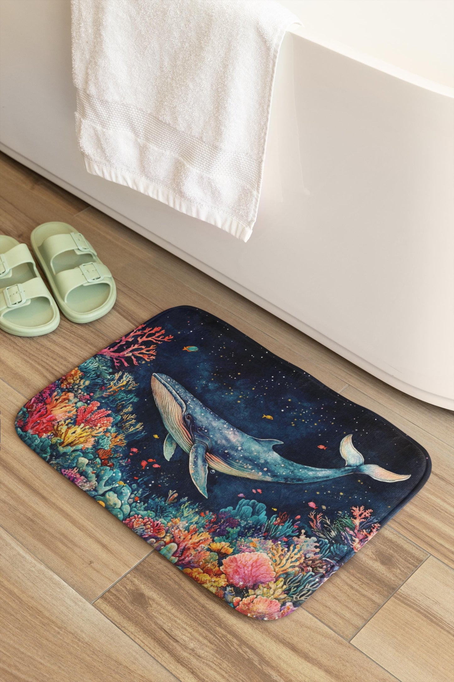 Whale Bath Mat – Nautical Ocean Bathroom Rug