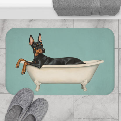 Doberman Bath Mat – Sleek Dog Lover Bathroom Rug
