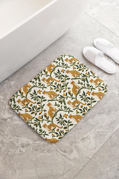 Leopard Bath Mat – Chic Animal Print Bathroom Rug