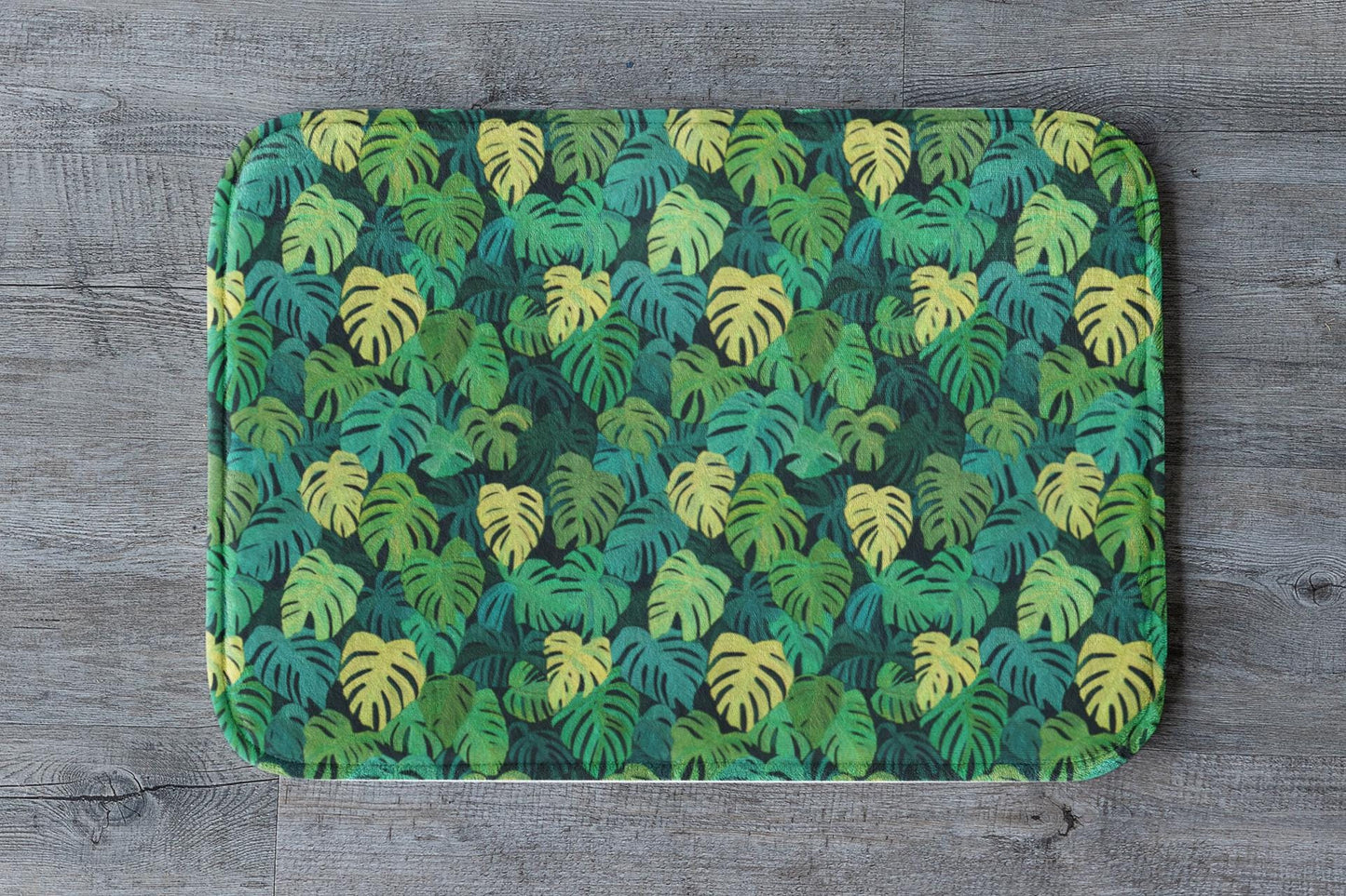 Monstera Bath Mat - Tropical Leaf Bathroom Rug Plant Lover Decor