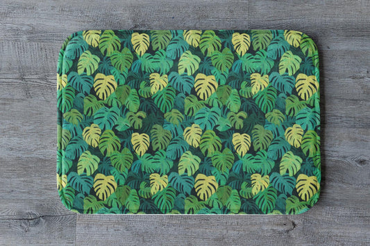Monstera Bath Mat - Tropical Leaf Bathroom Rug Plant Lover Decor