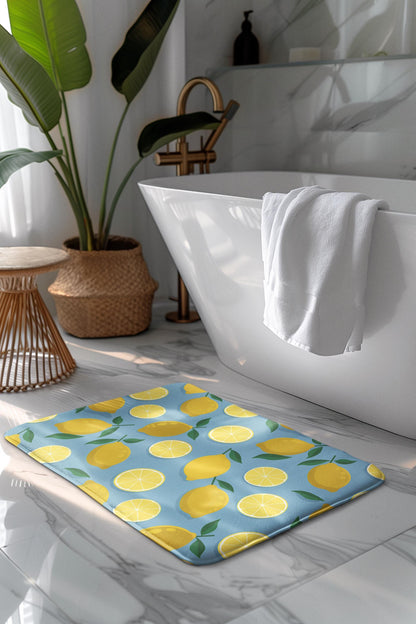 Lemon Bath Mat – Fresh Citrus Bathroom Decor