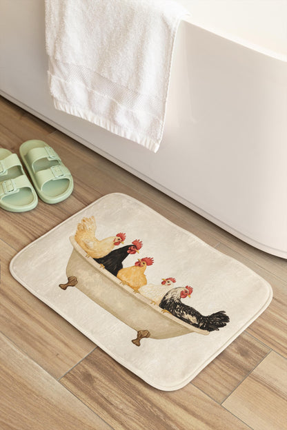 Chicken Bath Mat – Funny Farmhouse Bathroom Rug