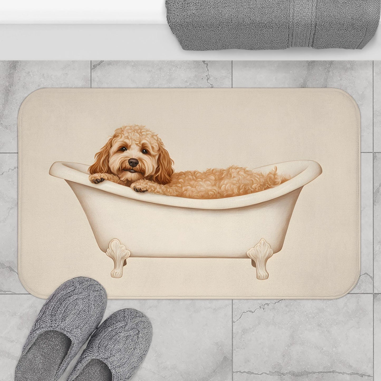 Cockapoo Bath Mat – Cute Puppy Dog Bathroom Rug