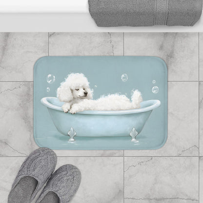 Poodle Bath Mat – Cute Dog Bathroom Rug, Pet Lover Gift