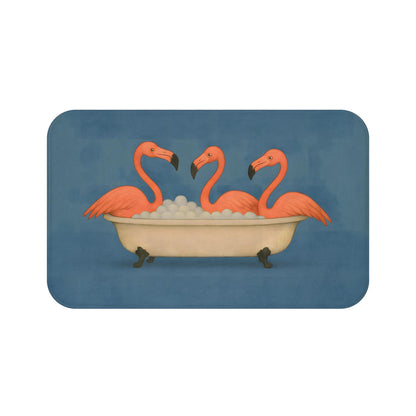 Flamingo Bath Mat – Funny Pink Bird Tropical Bathroom Rug