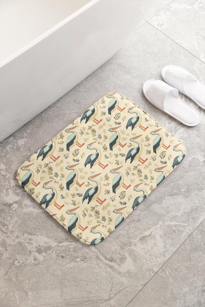 Pelican Bath Mat – Coastal Bird Bathroom Rug
