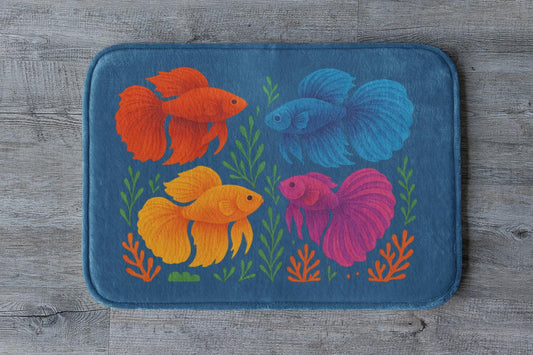 Betta Fish Bath Mat – Colorful Aquatic Bathroom Rug