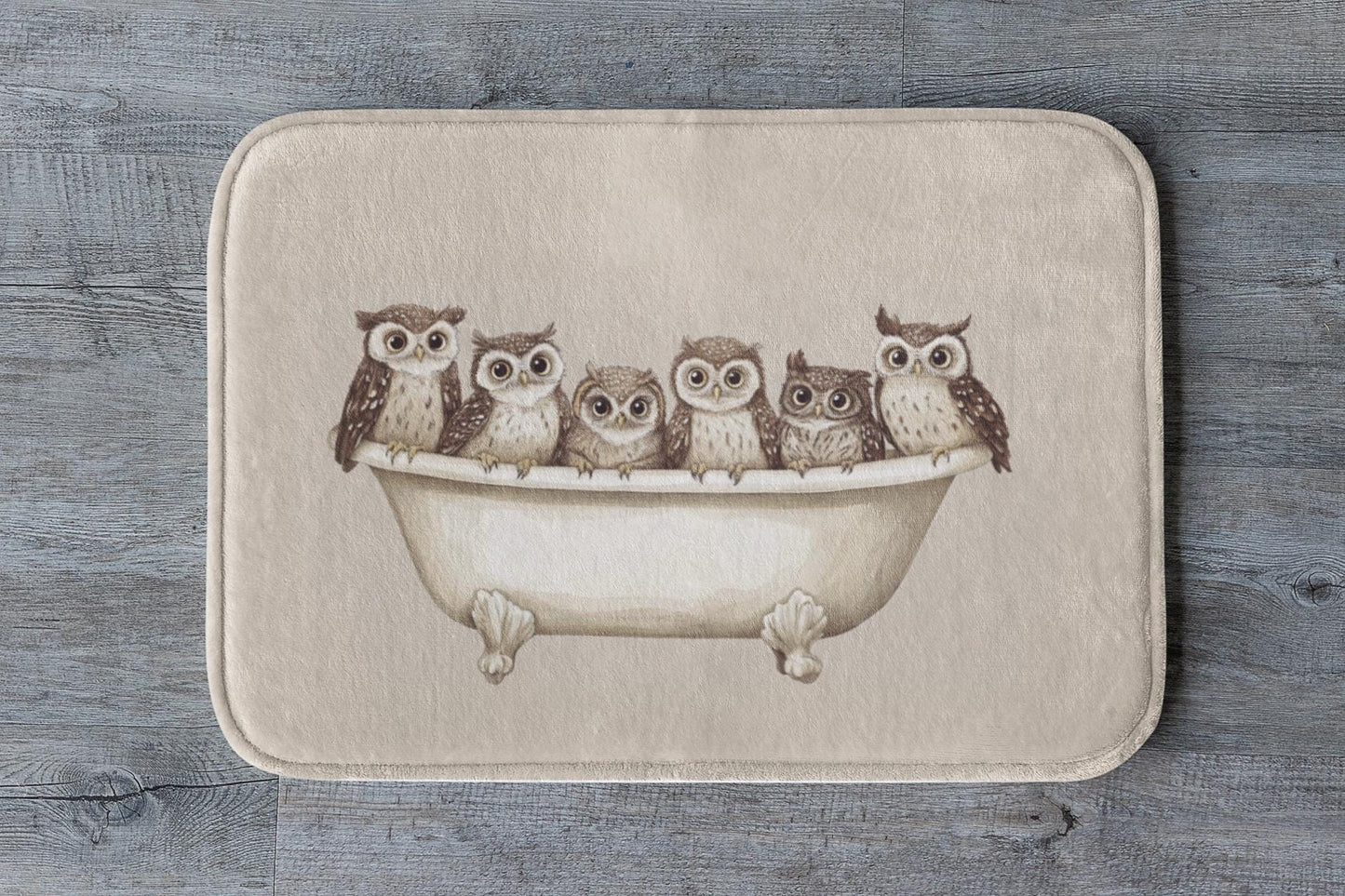 Owl Bath Mat – Woodland Animal Bathroom Rug