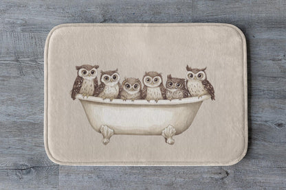 Owl Bath Mat – Woodland Animal Bathroom Rug