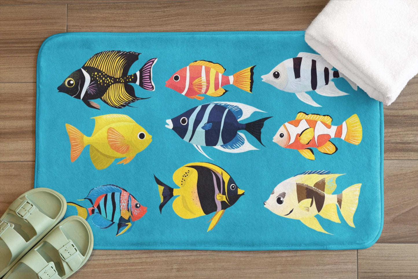 Tropical Fish Bath Mat – Colorful Ocean Rug