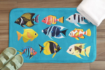 Tropical Fish Bath Mat – Colorful Ocean Rug