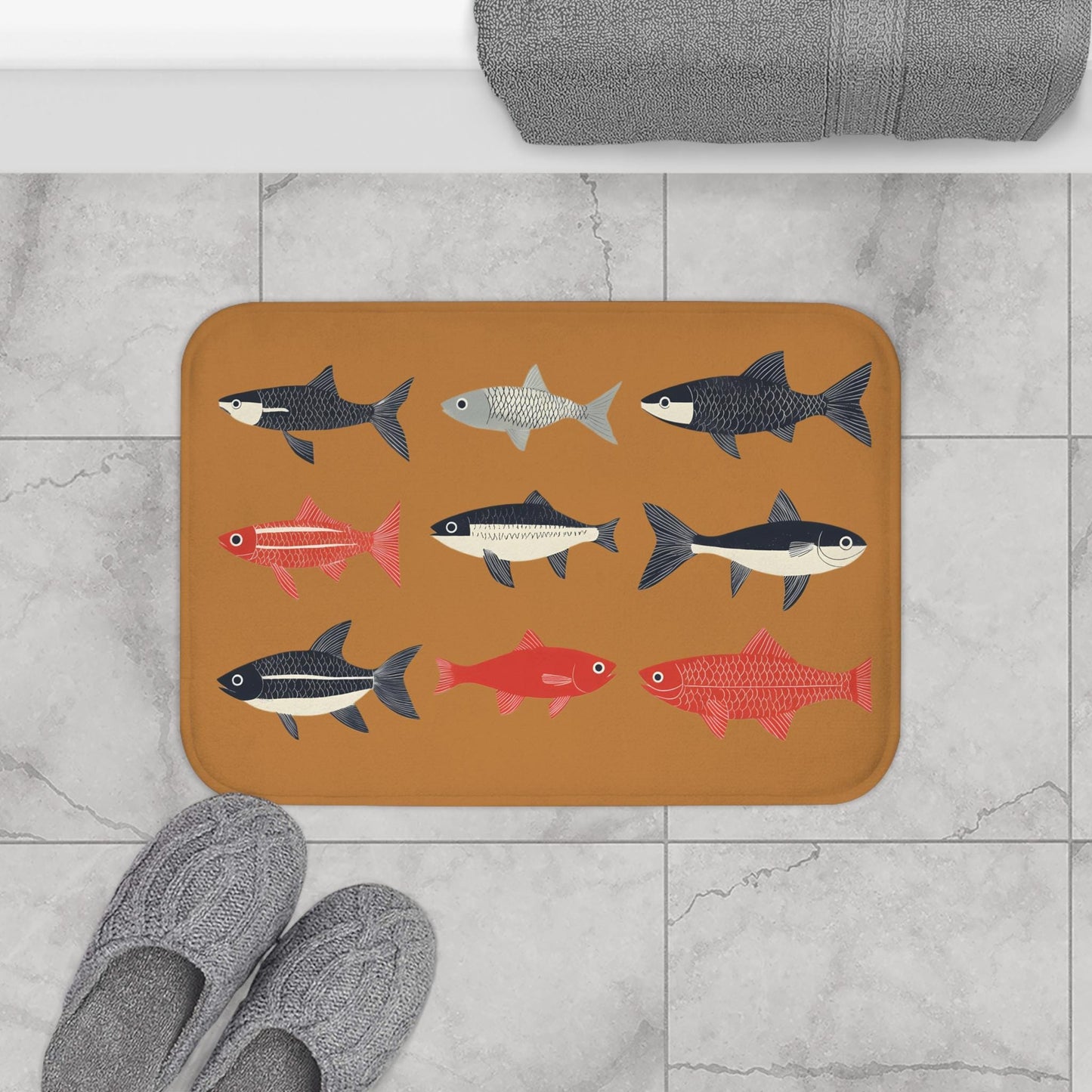 Colorful Fish Bath Mat – Nautical Ocean Decor