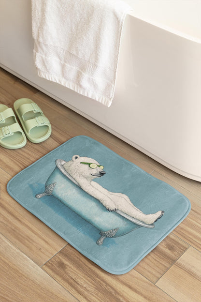 Cute Polar Bear Bath Mat – Arctic Animal Bathroom Rug