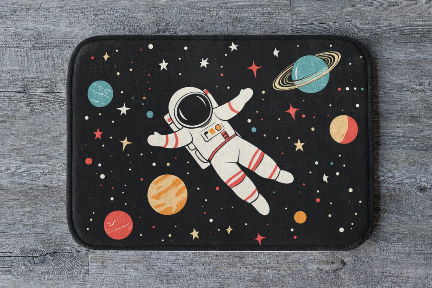Astronaut Bath Mat – Outer Space Kids Bathroom Rug