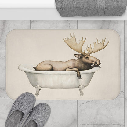 Moose Bath Mat – Rustic Cabin Bathroom Decor