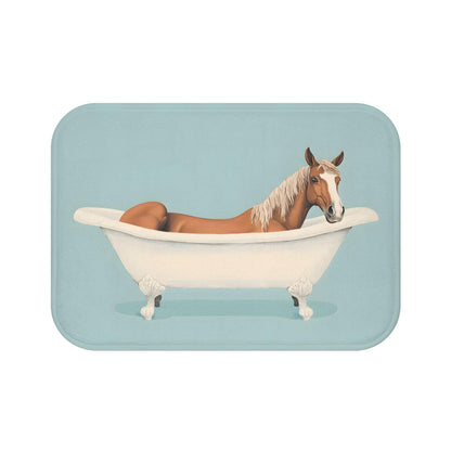 Horse Bath Mat – Elegant Animal Bathroom Rug, Country Farmhouse Decor