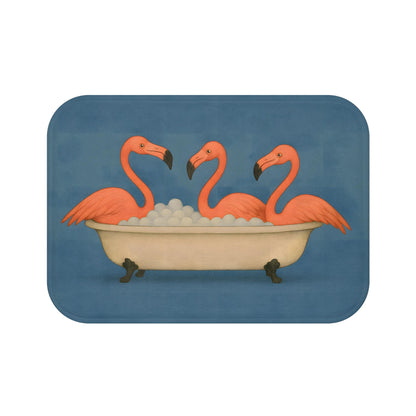 Flamingo Bath Mat – Funny Pink Bird Tropical Bathroom Rug