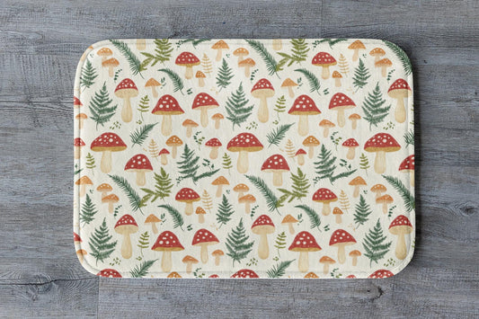 Cute Mushroom Bath Mat – Forest Botanical Bathroom Rug