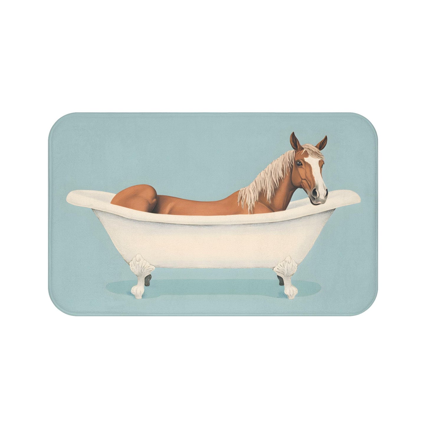 Horse Bath Mat – Elegant Animal Bathroom Rug, Country Farmhouse Decor