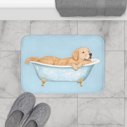 Golden Retriever Bath Mat – Cute Dog Bathroom Rug