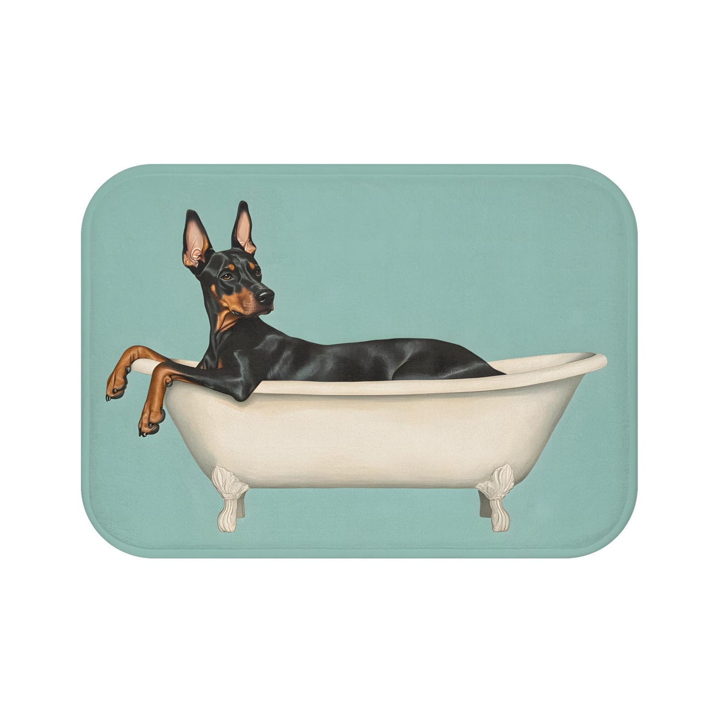 Doberman Bath Mat – Sleek Dog Lover Bathroom Rug