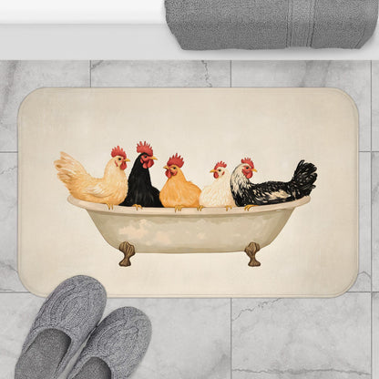 Chicken Bath Mat – Funny Farmhouse Bathroom Rug