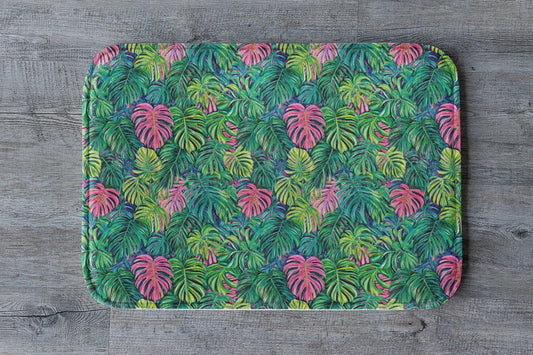 Tropical Leaf Bath Mat - Monstera Bathroom Rug Colorful Jungle Decor