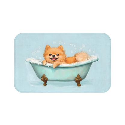 Pomeranian Bath Mat – Fluffy Dog Bathroom Rug