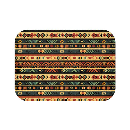 Southwestern Bath Mat – Rustic Boho Bathroom Rug with Tribal Pattern