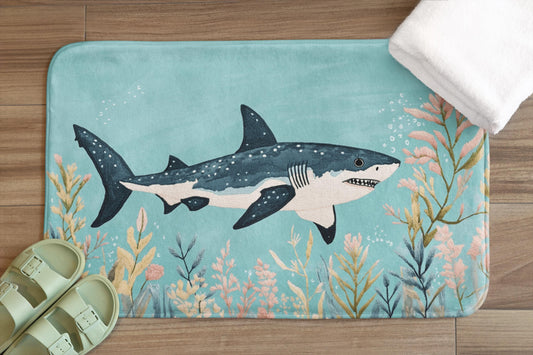 Shark Bath Mat – Nautical Ocean Bathroom Rug