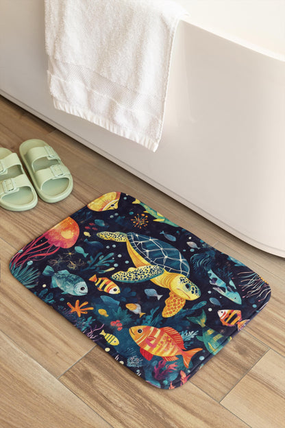 Sea Turtle Bath Mat – Ocean Bathroom Rug
