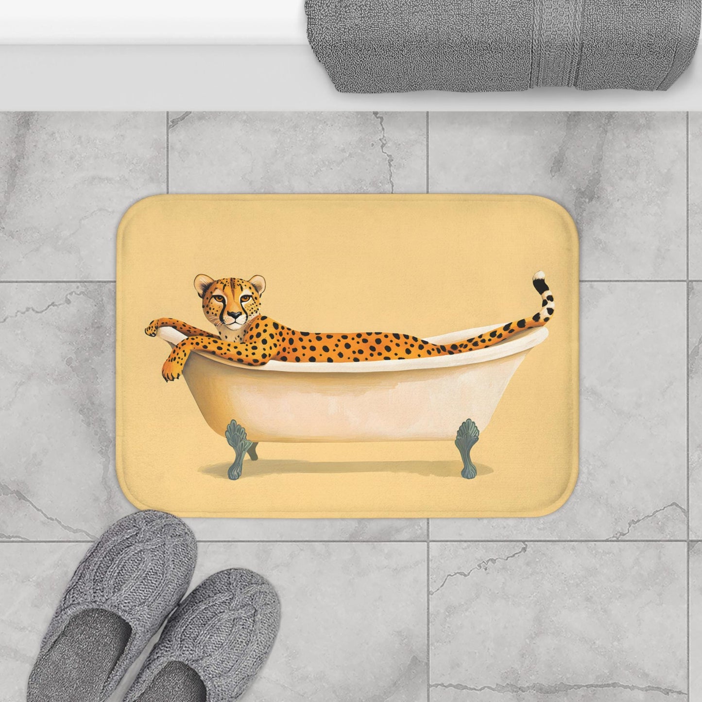 Cheetah Bath Mat – Wild Animal Print Bathroom Rug