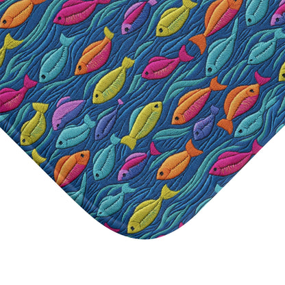 Colorful Fish Bath Mat – Ocean Theme Bathroom Decor
