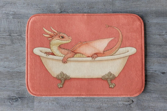 Dragon Bath Mat – Mythical Creature Bathroom Rug, Fantasy Decor