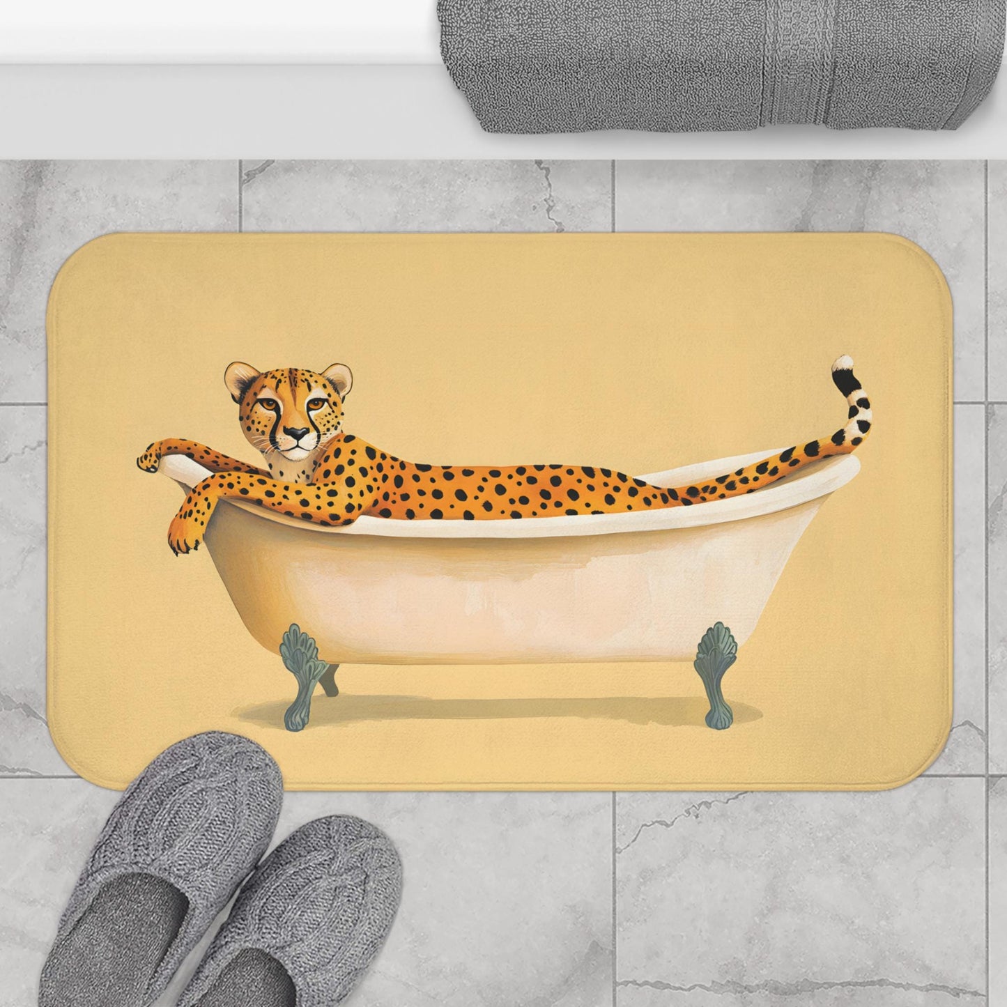 Cheetah Bath Mat – Wild Animal Print Bathroom Rug