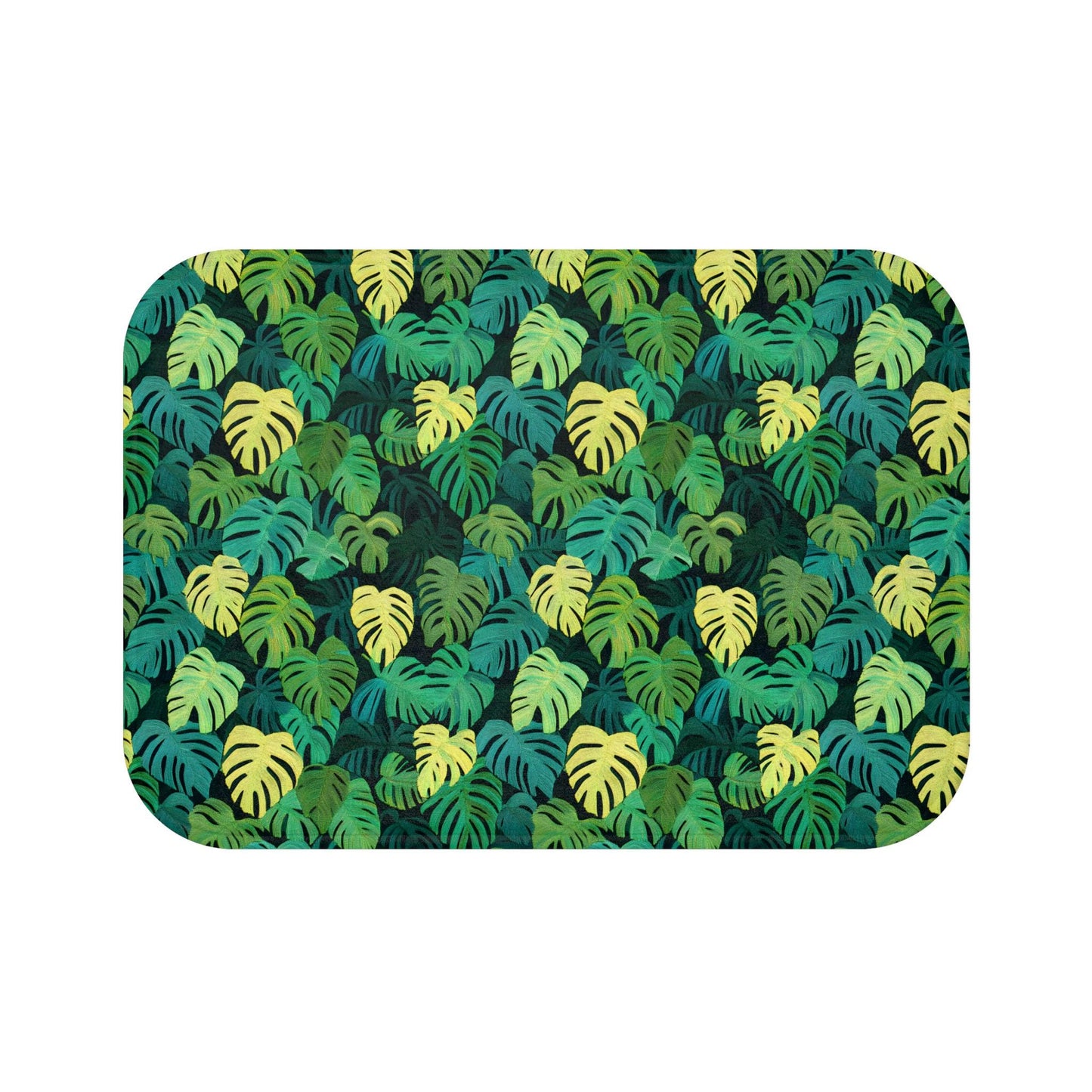 Monstera Bath Mat - Tropical Leaf Bathroom Rug Plant Lover Decor