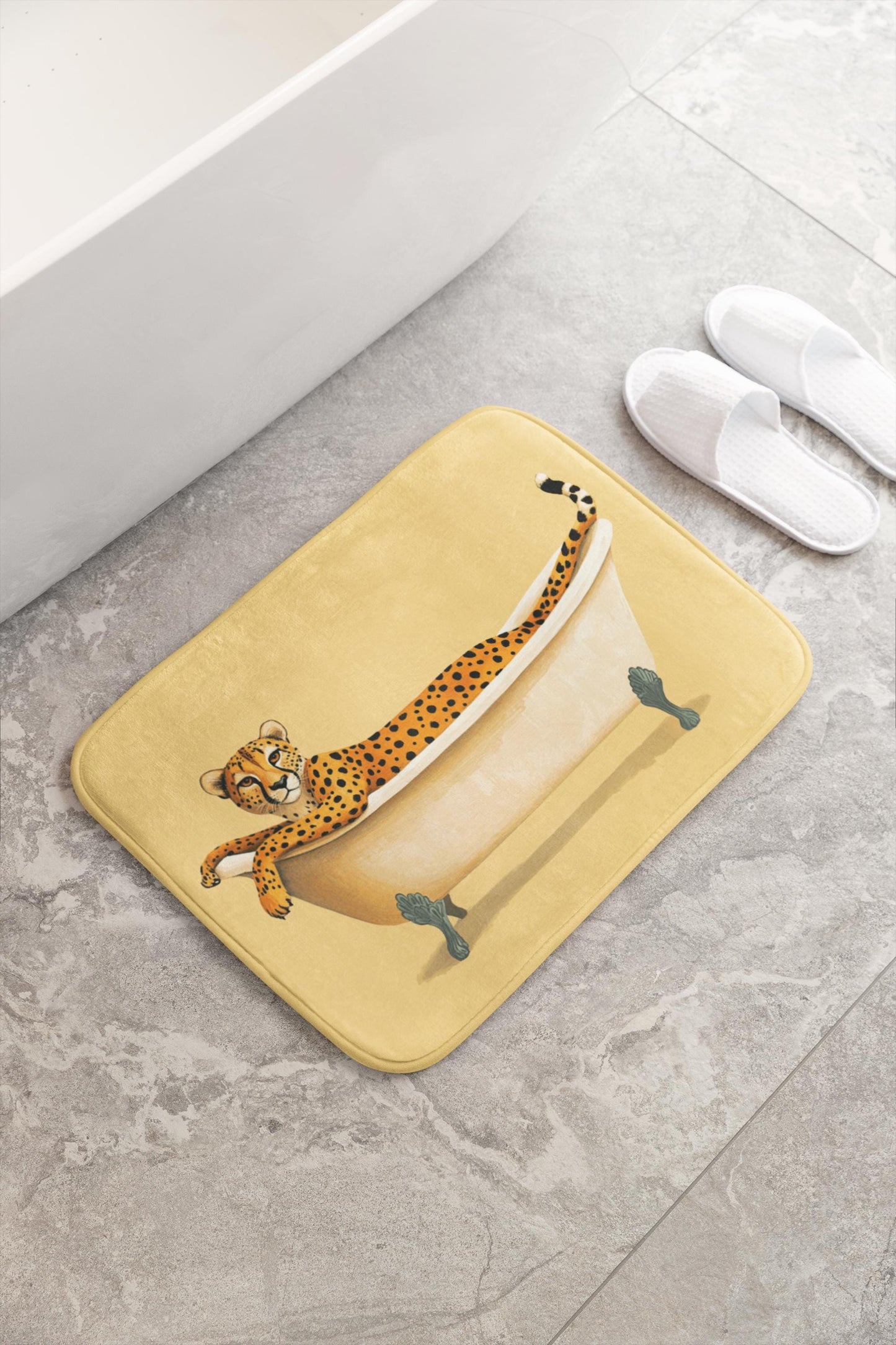 Cheetah Bath Mat – Wild Animal Print Bathroom Rug