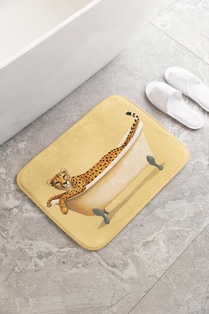 Cheetah Bath Mat – Wild Animal Print Bathroom Rug