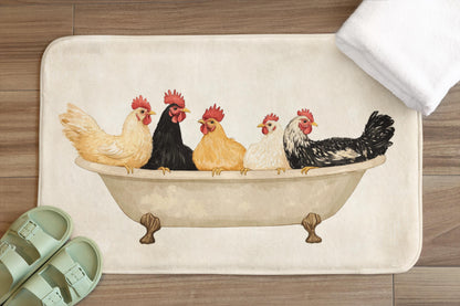 Chicken Bath Mat – Funny Farmhouse Bathroom Rug