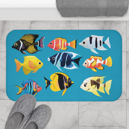 Tropical Fish Bath Mat – Colorful Ocean Rug