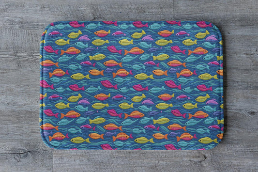 Colorful Fish Bath Mat – Ocean Theme Bathroom Decor