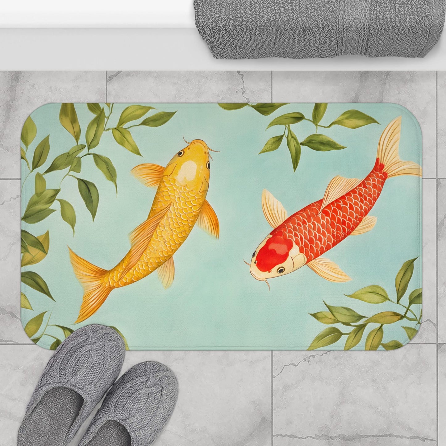 Koi Fish Bath Mat – Japanese Style Bathroom Rug