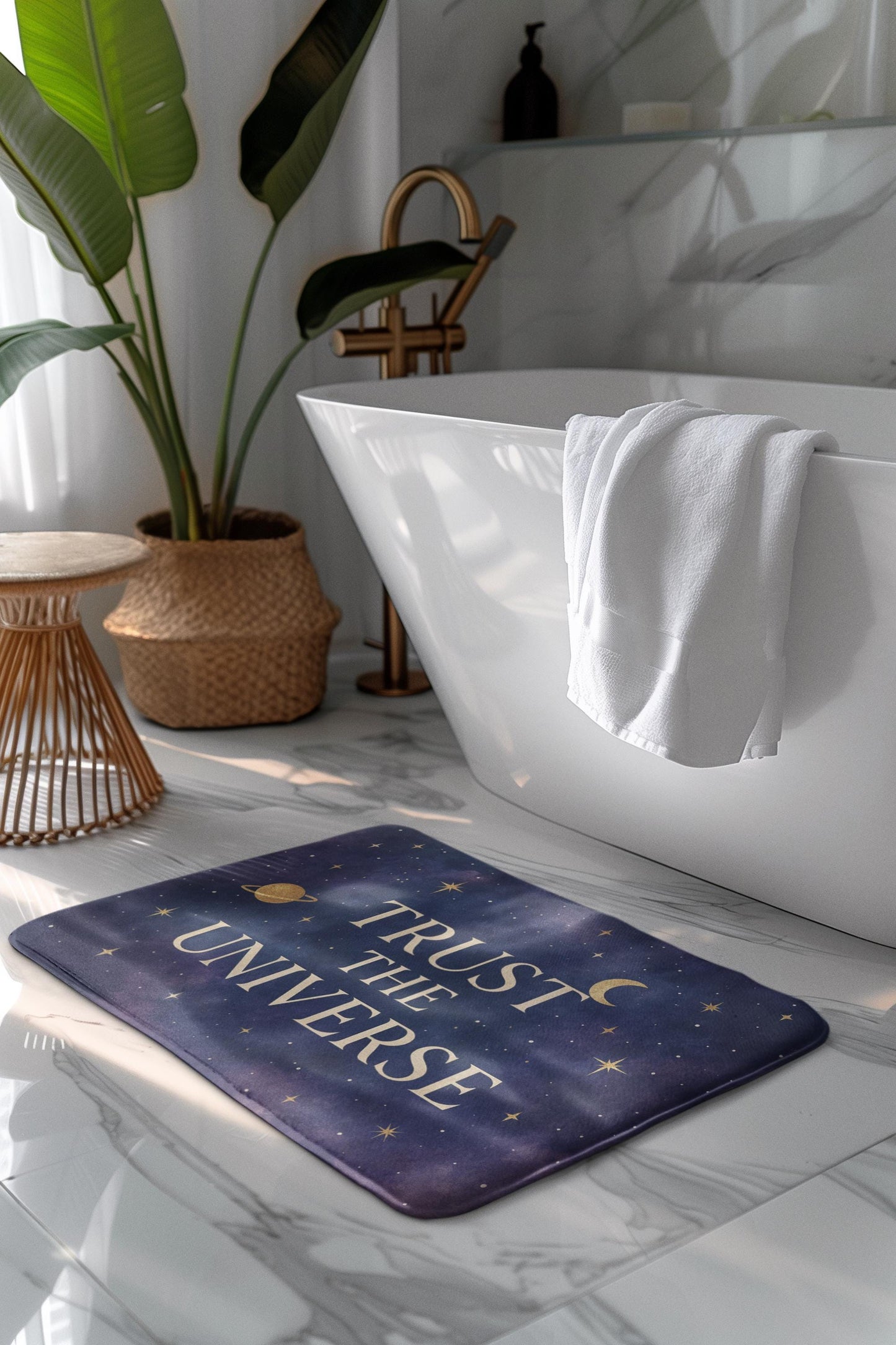 Trust the Universe Bath Mat – Spiritual Bathroom Rug